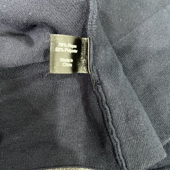 Lane Bryant Open Front Cardigan Womens Sz 26/28 Navy Drape Ribbed Preppy Career - Picture 4 of 6